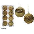 SET 4 PALLE 100 mm C/PAILLETTES ORO 2ASS