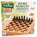 GIOCO DAMA/SCACCHI FILETTO IN LEGNO